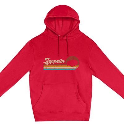 Vintage Zeppelin Retro Sunset Funny Dirigible Airship Premium Pullover Hoodie