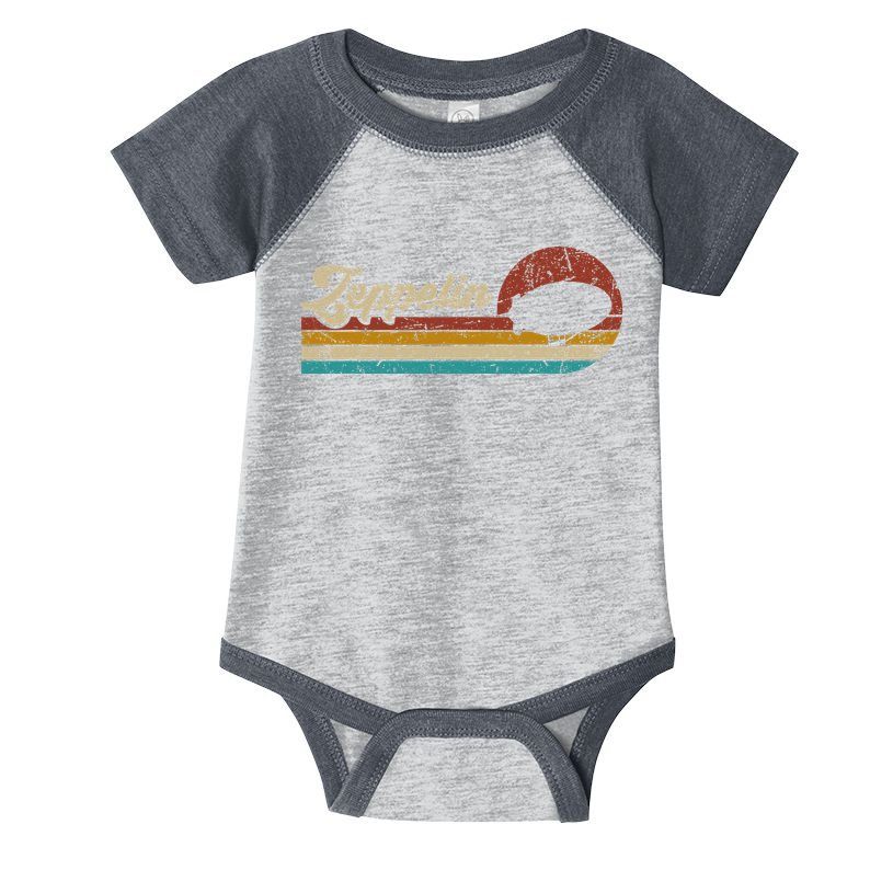 Vintage Zeppelin Retro Sunset Funny Dirigible Airship Infant Baby Jersey Bodysuit