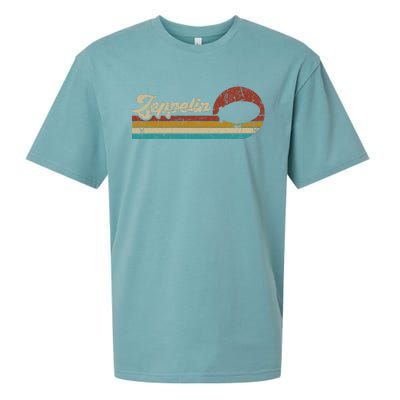 Vintage Zeppelin Retro Sunset Funny Dirigible Airship Sueded Cloud Jersey T-Shirt