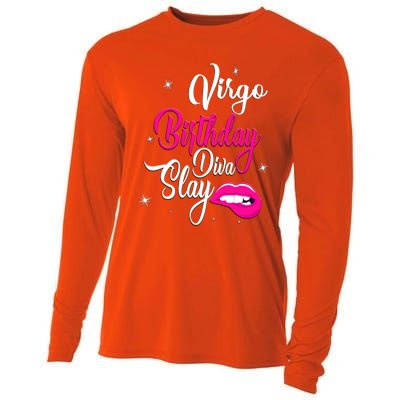 Virgo Zodiac September August Virgo Birthday Diva Slay Cute Gift Cooling Performance Long Sleeve Crew