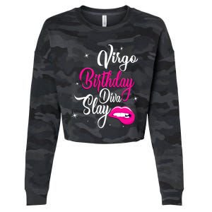 Virgo Zodiac September August Virgo Birthday Diva Slay Cute Gift Cropped Pullover Crew