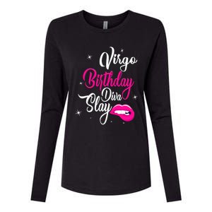 Virgo Zodiac September August Virgo Birthday Diva Slay Cute Gift Womens Cotton Relaxed Long Sleeve T-Shirt