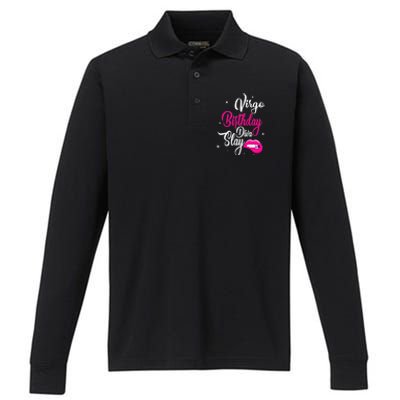 Virgo Zodiac September August Virgo Birthday Diva Slay Cute Gift Performance Long Sleeve Polo