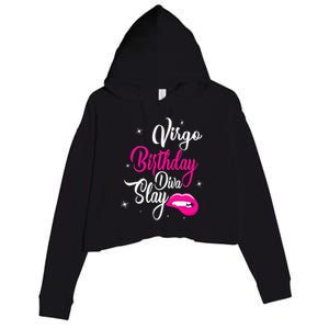 Virgo Zodiac September August Virgo Birthday Diva Slay Cute Gift Crop Fleece Hoodie