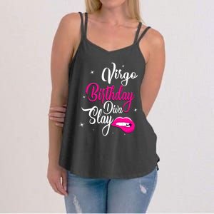 Virgo Zodiac September August Virgo Birthday Diva Slay Cute Gift Women's Strappy Tank