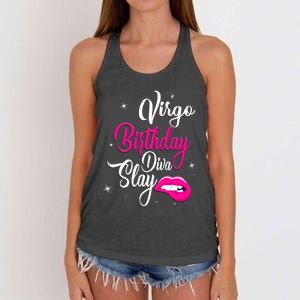 Virgo Zodiac September August Virgo Birthday Diva Slay Cute Gift Women's Knotted Racerback Tank