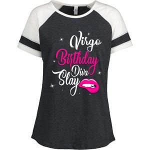 Virgo Zodiac September August Virgo Birthday Diva Slay Cute Gift Enza Ladies Jersey Colorblock Tee