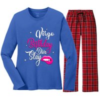 Virgo Zodiac September August Virgo Birthday Diva Slay Cute Gift Women's Long Sleeve Flannel Pajama Set 