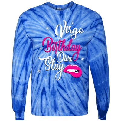 Virgo Zodiac September August Virgo Birthday Diva Slay Cute Gift Tie-Dye Long Sleeve Shirt