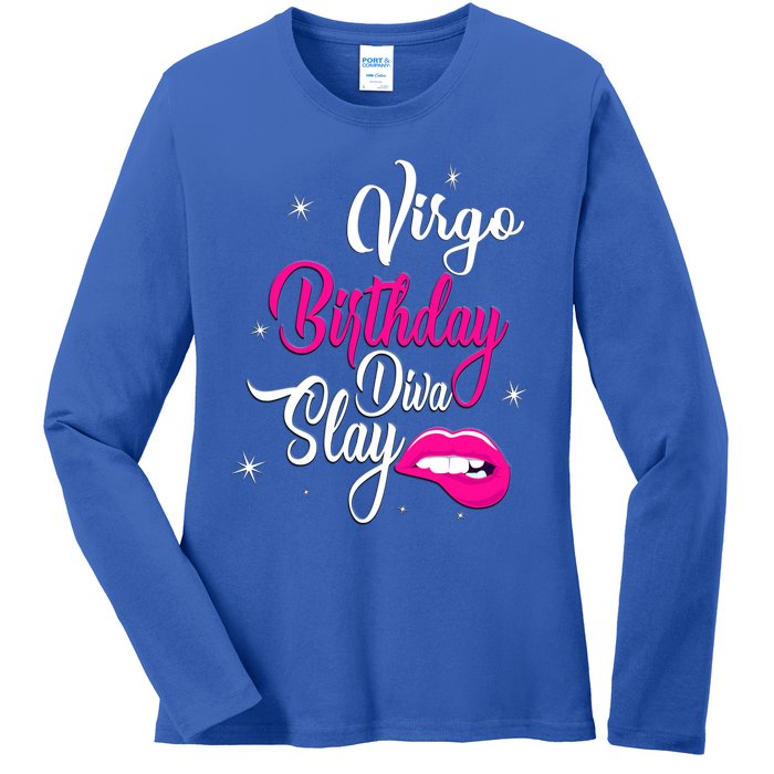 Virgo Zodiac September August Virgo Birthday Diva Slay Cute Gift Ladies Long Sleeve Shirt