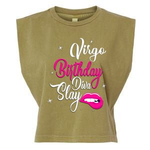 Virgo Zodiac September August Virgo Birthday Diva Slay Cute Gift Garment-Dyed Women's Muscle Tee