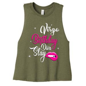 Virgo Zodiac September August Virgo Birthday Diva Slay Cute Gift Women's Racerback Cropped Tank