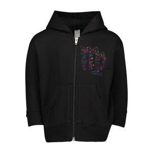 Virgo Zodiac Sign Aesthetic Flower Astrological Astronomy Gift Toddler Zip Fleece Hoodie