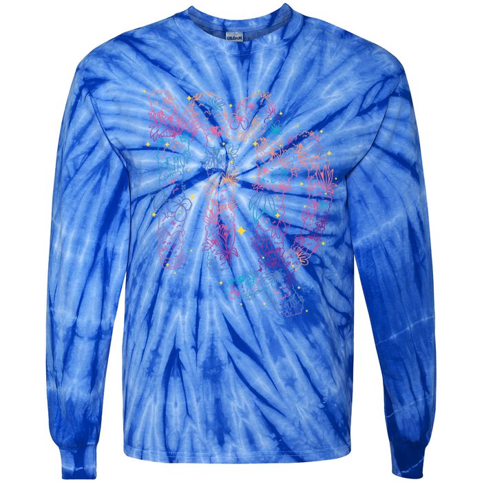 Virgo Zodiac Sign Aesthetic Flower Astrological Astronomy Gift Tie-Dye Long Sleeve Shirt