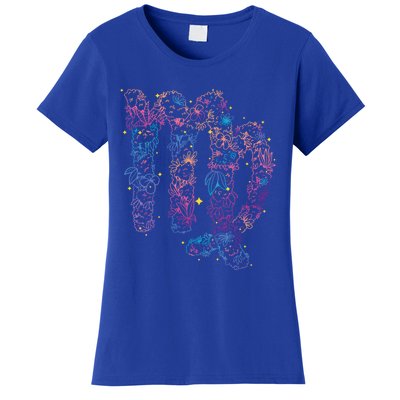 Virgo Zodiac Sign Aesthetic Flower Astrological Astronomy Gift Women's T-Shirt