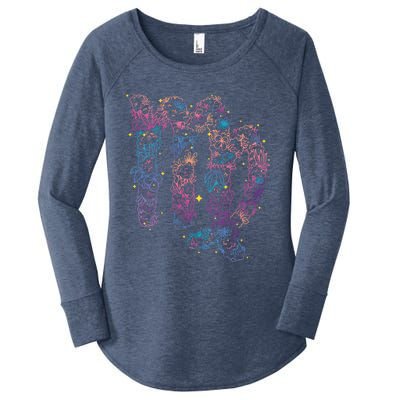 Virgo Zodiac Sign Aesthetic Flower Astrological Astronomy Gift Women's Perfect Tri Tunic Long Sleeve Shirt