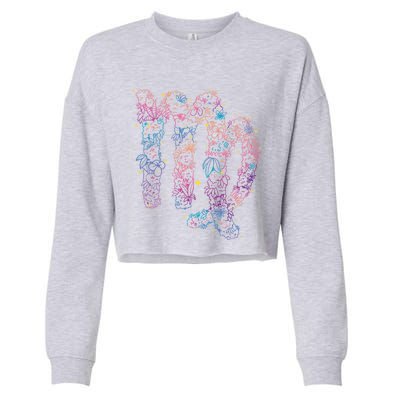 Virgo Zodiac Sign Aesthetic Flower Astrological Astronomy Gift Cropped Pullover Crew