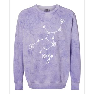 Virgo Zodiac Sign August September Birthday Floral Gift Colorblast Crewneck Sweatshirt