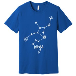 Virgo Zodiac Sign August September Birthday Floral Gift Premium T-Shirt