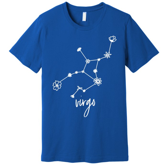 Virgo Zodiac Sign August September Birthday Floral Gift Premium T-Shirt