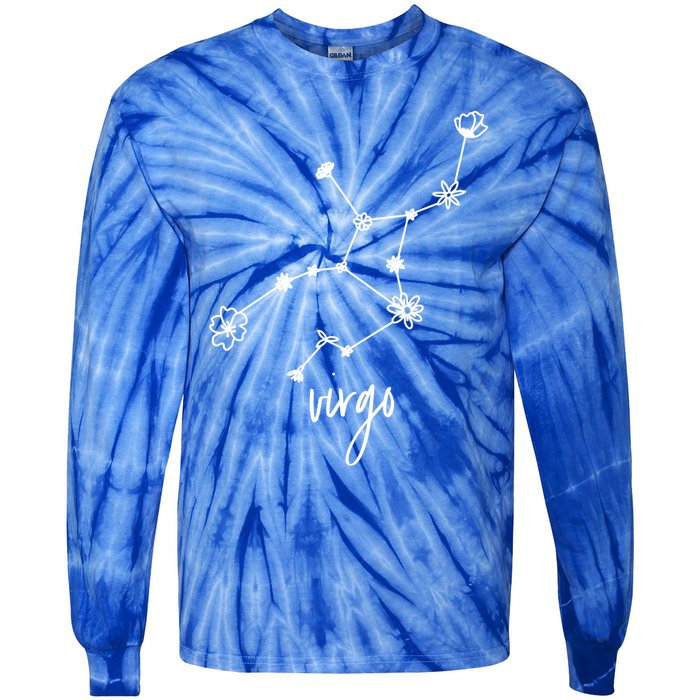 Virgo Zodiac Sign August September Birthday Floral Gift Tie-Dye Long Sleeve Shirt