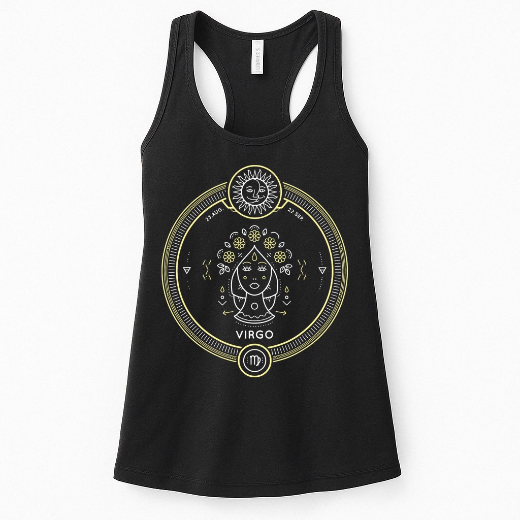 Virgo Zodiac Sign Horoscope Symbol Astrology Astronomy Womens Tank Top