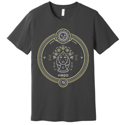 Virgo Zodiac Sign Horoscope Symbol Astrology Astronomy Premium T-Shirt