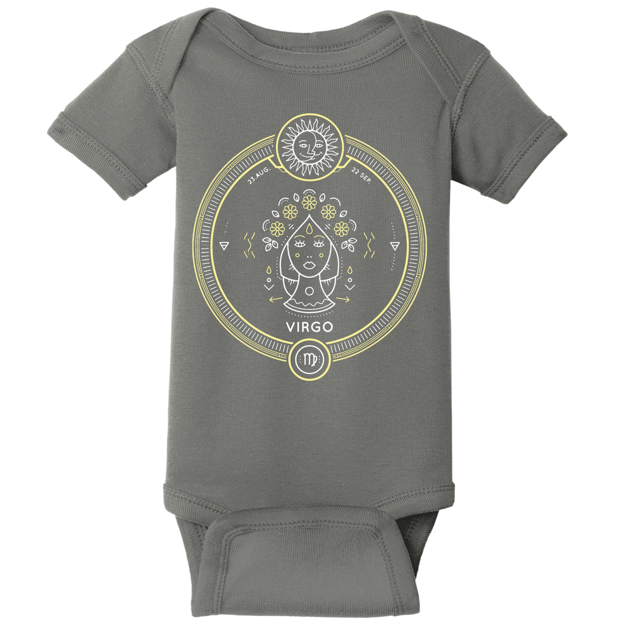 Virgo Zodiac Sign Horoscope Symbol Astrology Astronomy Baby Bodysuit