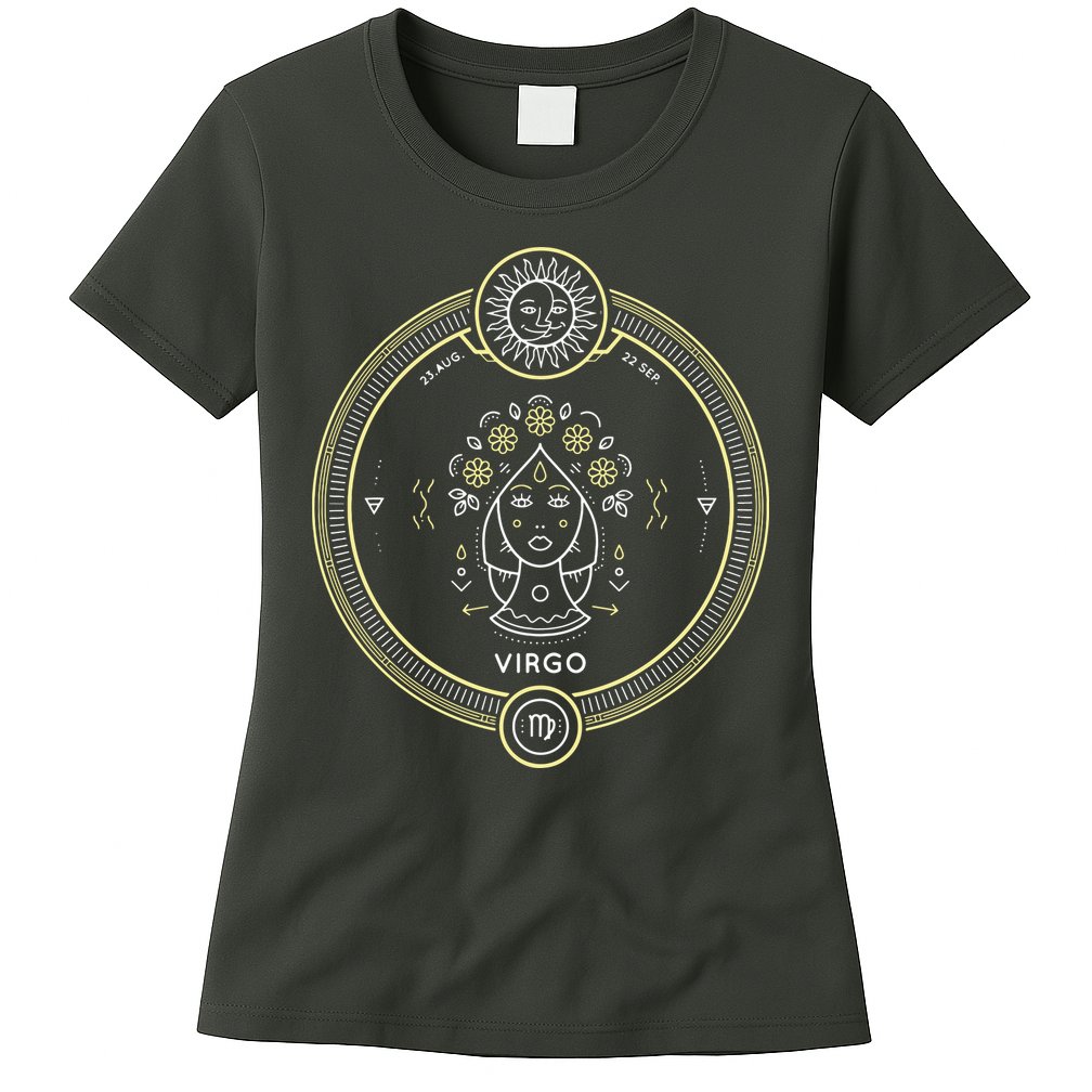 Virgo Zodiac Sign Horoscope Symbol Astrology Astronomy Womens T-Shirt