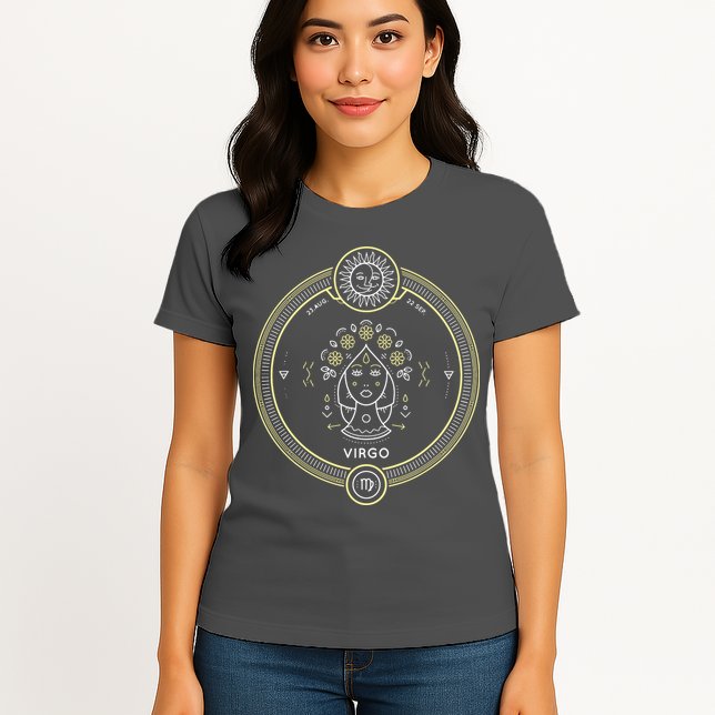 Virgo Zodiac Sign Horoscope Symbol Astrology Astronomy Womens T-Shirt