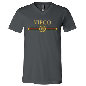 Virgo Zodiac Sep August Birthday Graphic Art Virgo Sign V-Neck T-Shirt