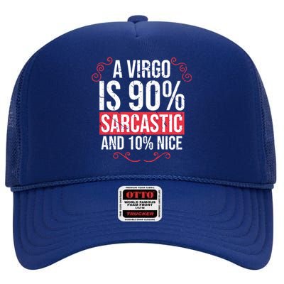 Virgo Zodiac Sign Facts Funny Birthday Astrology Horoscope Gift High Crown Mesh Back Trucker Hat