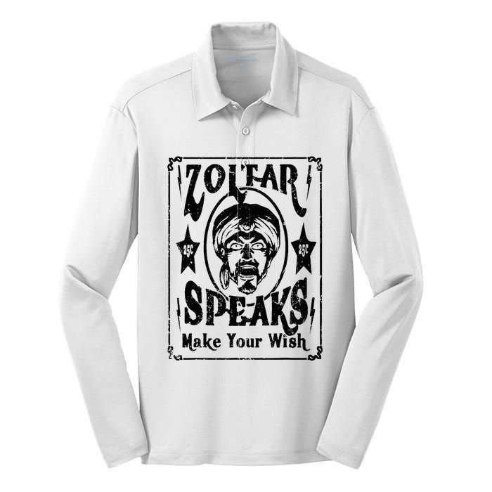 Vintage Zoltar Speaks Make Your Wish Silk Touch Performance Long Sleeve Polo