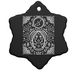 Virgo Zodiac Sign Handdrawn Tarot / Virgo Birthday Month Gift Ceramic Star Ornament