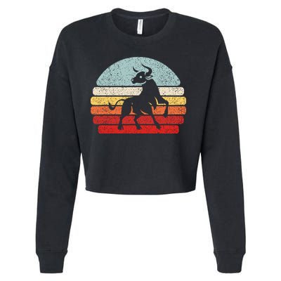 Vintage Zodiac Sign Taurus Cropped Pullover Crew