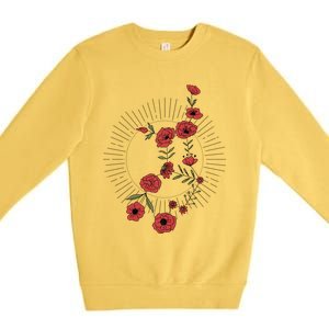 Virgo Zodiac Sign Planet Mercury Floral Stars Cute Gift Premium Crewneck Sweatshirt