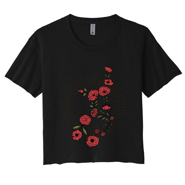 Virgo Zodiac Sign Planet Mercury Floral Stars Cute Gift Women's Crop Top Tee