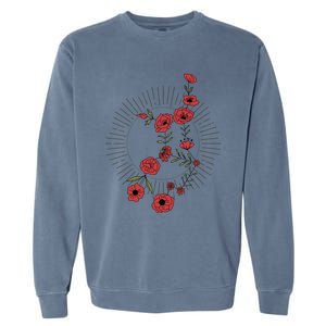 Virgo Zodiac Sign Planet Mercury Floral Stars Cute Gift Garment-Dyed Sweatshirt