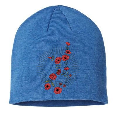 Virgo Zodiac Sign Planet Mercury Floral Stars Cute Gift Sustainable Beanie