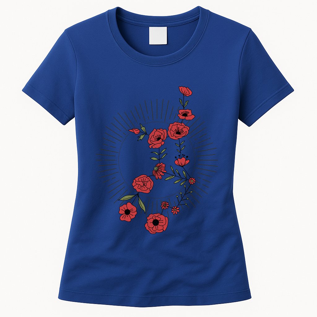 Virgo Zodiac Sign Planet Mercury Floral Stars Cute Gift Womens T-Shirt