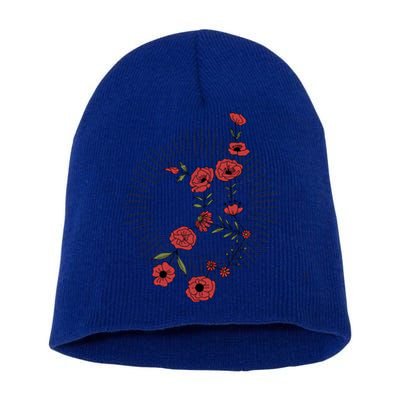 Virgo Zodiac Sign Planet Mercury Floral Stars Cute Gift Short Acrylic Beanie