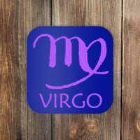 Virgo Zodiac Sign Purple August September Birthday Gift Coaster