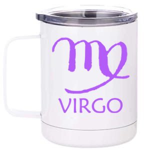 Virgo Zodiac Sign Purple August September Birthday Gift 12 oz Stainless Steel Tumbler Cup