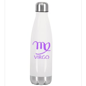 Virgo Zodiac Sign Purple August September Birthday Gift Stainless Steel Insulated Water Bottle