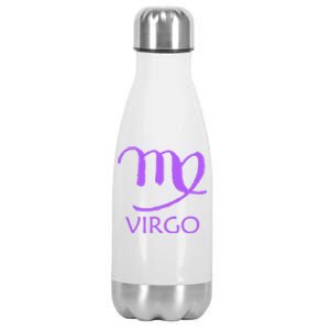 Virgo Zodiac Sign Purple August September Birthday Gift Stainless Steel Insulated Water Bottle