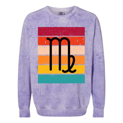 Virgo Zodiac Sign Retro Virgo Astrology Virgo Birthday Gift Colorblast Crewneck Sweatshirt