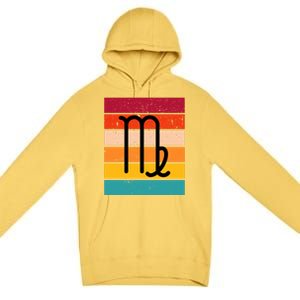 Virgo Zodiac Sign Retro Virgo Astrology Virgo Birthday Gift Premium Pullover Hoodie