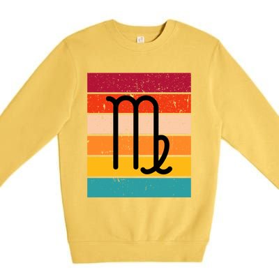 Virgo Zodiac Sign Retro Virgo Astrology Virgo Birthday Gift Premium Crewneck Sweatshirt