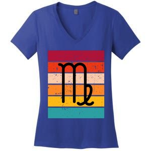 Virgo Zodiac Sign Retro Virgo Astrology Virgo Birthday Gift Women's V-Neck T-Shirt