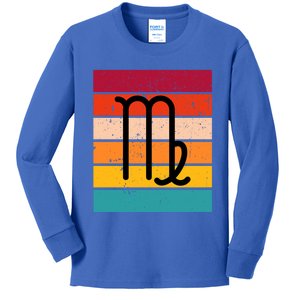 Virgo Zodiac Sign Retro Virgo Astrology Virgo Birthday Gift Kids Long Sleeve Shirt